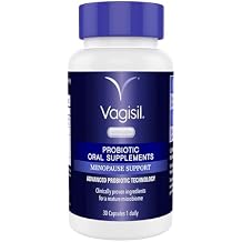 Vagisil Menopause Support Probiotic Supplement, Clinically Proven Ingredients with D-Mannose and LactoCran, Clean Formula for Mature Women, Non-GMO, Dairy-Free, 30 Capsules