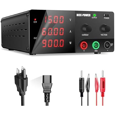 NICE-POWER DC Power Supply Variable, 15V 60A 900W High Power Bench Power Supply with Encoder Knob, Benchtop Lab Power Supply, Adjustable Switching Regulated Power Supply