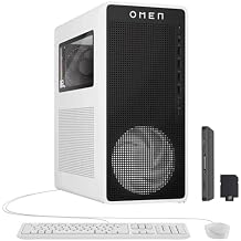 HP Omen 16L Gaming Desktop, AMD Ryzen 7 8700F, NVIDIA GeForce RTX 5060 8GB GDDR7, 32GB DDR5, 2TB Storage (1TB SSD+1TB Docking Station Set), Keyboard & Mouse, Wi-Fi 6, Windows 11, White