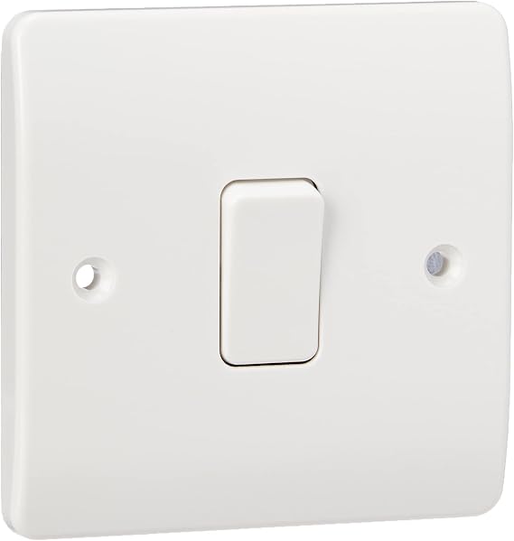 MK Logic Plus K4871 WHI 10A Single Pole 2 Way Plateswitch, 1 Gang