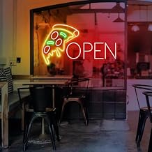 Pizza Open Neon Sign 28 inches Led Neon Pizza Light Up Business Open Sign for Wall Decor Kitchen Restaurant Bar Pub Party Decoration Gift