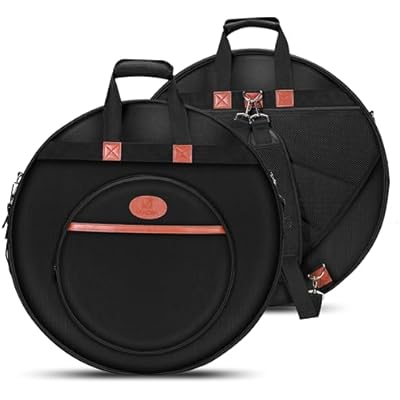 Vangoa 22 Cymbal Bag with Dividers, 10-Pack Cymbal Case 10mm Padded Cymbal Gig Bag Dust-proof and Waterproof Storage with Carry Handle, Shoulder and Backpack Straps for Drum Cymbals and Accessories