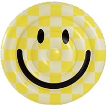 In The Swim Smiley Island Inflatable Raft Pool Float 60-Inch Fun Smile Design, Durable PVC Pool Float for Ultimate Relaxation