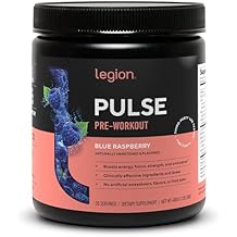 LEGION Pulse Pre Workout - All Natural Nitric Oxide Preworkout Drink to Boost Energy, Creatine Free, Naturally Sweetened, Beta Alanine, Citrulline, Alpha GPC (Blue Raspberry)