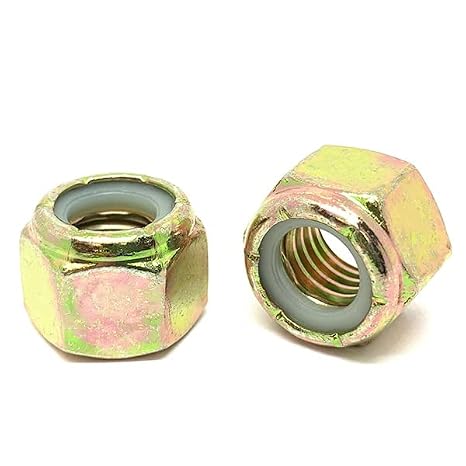 5 Pieces 1-8 Grade 8 Hex Nylon Insert Lock Nuts Zinc Yellow