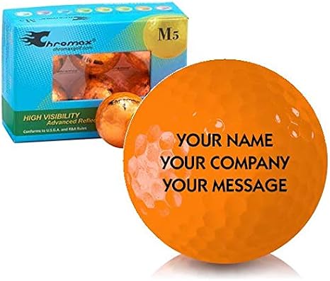 Chromax Metallic Orange Personalized M5 Golf Balls - 6-Pack