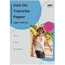 PPD 50 Sheets 8.5x11 - Inkjet Iron-on Heat Transfer Vinyl Paper for White & Light Fabric and T-Shirts - Premium - PPD-1-50