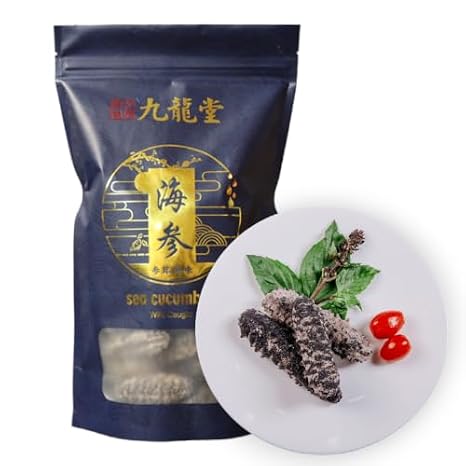Royal Seafood USA Premium Dried South America Sea Cucumber (Medium size) rich in protein, (1 lb (around 25 Pieces))