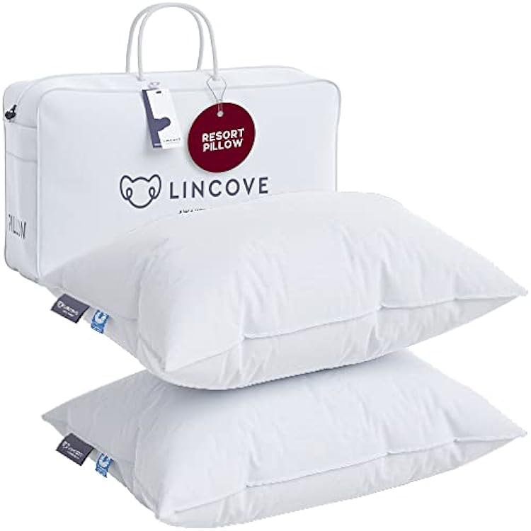 Lincove Down Alternative Bed Pillows for Sleeping, Luxury Premium Hotel Collection for Back and Side Sleeper Pillows for Adults, Neck Support Fluffy Pillows for Bed, Standard, 2 Pack