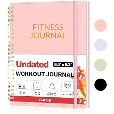 Fitness Journal Workout Planner for Women & Men, A5 6.4 x 8.3 Workout Journal Log Book Planner Gift for Track Gym Essentials, Home Workouts, Track Progress, Achieve Wellness Goals, Pink