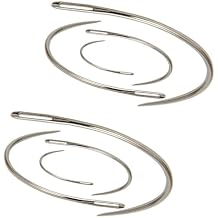 SaiDian 2 Sets 2'' / 2.5'' / 3 ''/ 3.5 '' Curved Leather Hand Sewing Needles C Type Needles for Carpet Leather Canvas Repairing Weaving Crafts