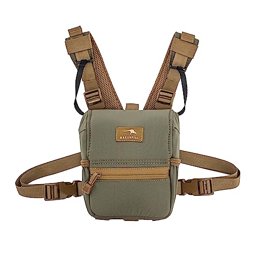 Marsupial Gear Enclosed Binocular Pack Bino Chest Harness Built for Hunting & Outdoor Adventure with Full-Protection Design, Ranger, Small