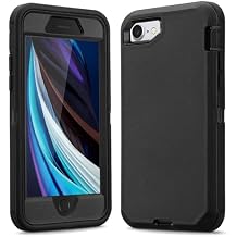 for iPhone SE 2020/2022, iPhone 7/8 Case, 3 in 1 Full Body Heavy Duty Defender Shockproof Hard Bumpe Soft Silicone Cover with Screen Protector(Gray/Blue)