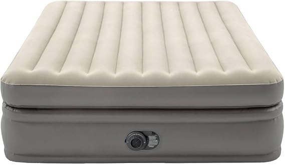 Intex Queen Comfort Elevated High Inflatable Bed, Fiber-Tech Rp