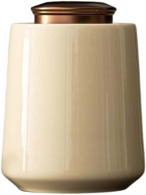 tea caddy Ceramic Loose Tea Storage Jar With Double Alloy Sealed Lid Household Coffee Tea Canisters tea storage(Beige)