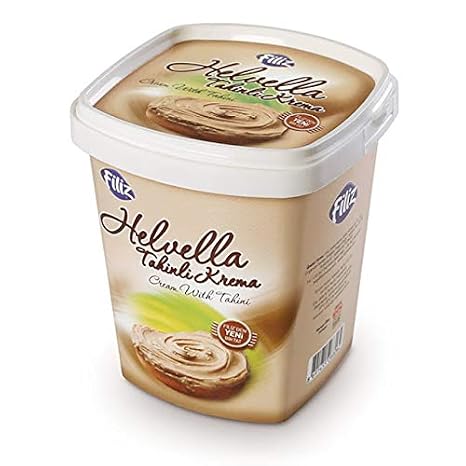 Filiz Cream with Tahini, Tahinli Krema,Sesame Tahin Cream,Tahini for breakfast,Spreadable tahini,helvella,Helva,Halva 14.1 oz 400 gram By Filiz