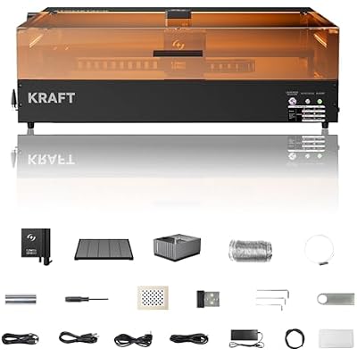 AtomStack Kraft Enclosed Dual Laser Cutter and Laser Engraver Machine with Enclosure - 20 W Diode  1.2 W IR - Engrave Wood, Jewelry, Cardboard, Leather, Stone, Cups - Beginners and Small Business
