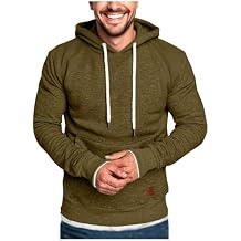 Mens Hoodies Pullover Long Sleeve Casual Fashion Sweatshirts Drawstring Gym Active Hooded Shirt with Kanga Pocket