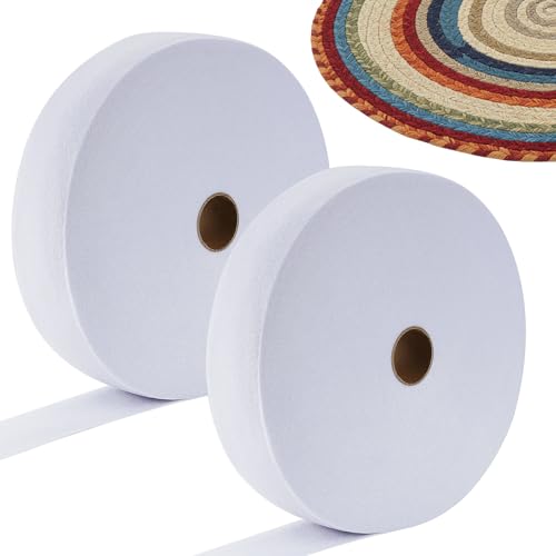 Jelly Roll Batting Strips 2 14inch x 150yd 2 Pack - Cotton Blend Quilting Fabric for Sewing, Crafting & DIY Projects, Pre-Cut Wadding Rolls White-14in 150Yd