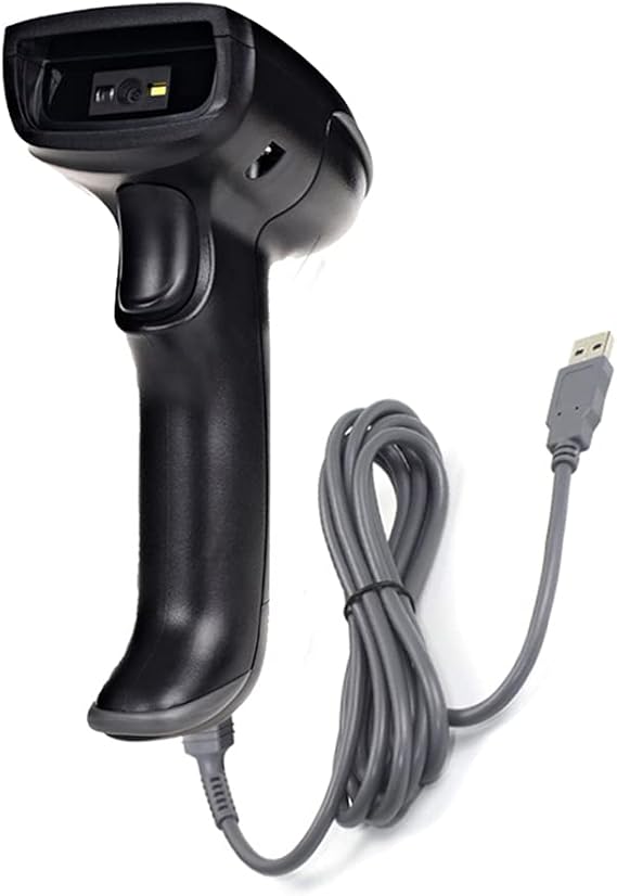 1D 2D Wired Bar Code Scanners Readers for Computers, UNIDEEPLY USB Cable Barcode Handheld, Scanning Label QR PDF417 UPC EAN Data Matrix Reader Gun Retails Precise Scan for Screen Payment Store, Black