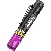 Alonefire SV62 Mini 3W UV Flashlight 365nm Portable Ultraviolet Black Light Very Small EDC for Minerals, Pet Urine Detector, Scorpions, Finding Stains, Money Detection with AAA Battery Easy to Replace