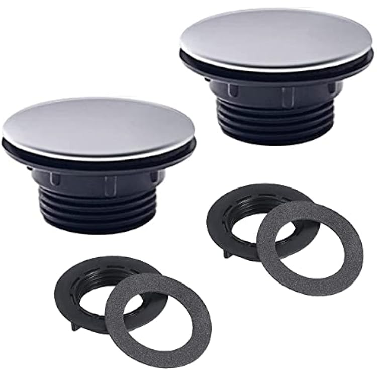 2 Pack Stainless Steel Kitchen Sink Tap Hole Cover Short Nut Kitchen Faucet Hole Cover Soap Dispenser Cover,1.2 to 1.6 Inch in Diameter