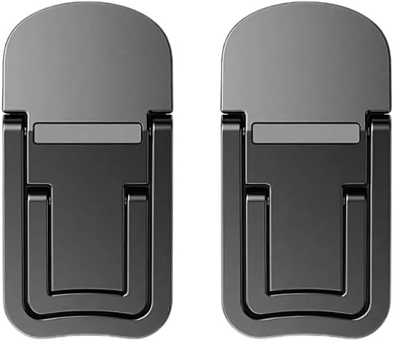 Polham Metal 2 adet 7MM 3M Yapışkanlı Katlanabilir Ultra Mini Laptop Standı,2 Açılı Laptop Yükseltici Siyah