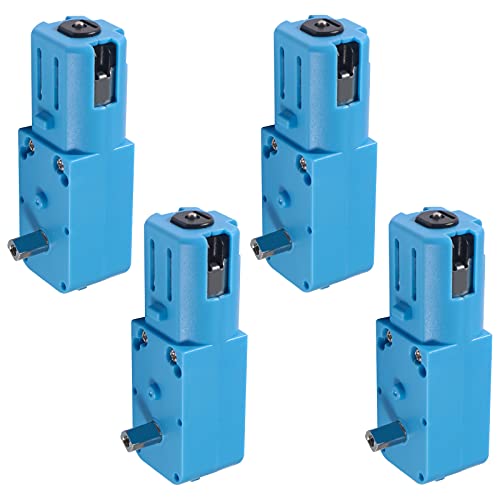 4Pcs Metal Gear Motor TT DC 3V-6V Gear Motor Ratio 1:90 All Metal Speed Reducer Gear Box Motor Single Axis Motor for Robot Smart Car DIY RC Toys Electric Motor Gearbox Blue