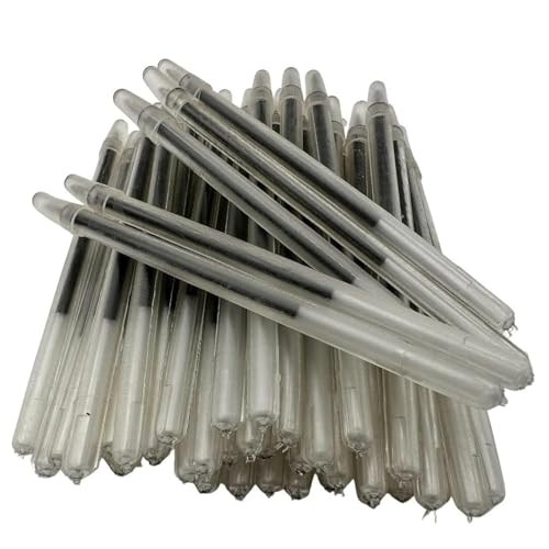 24 Bulk Pack 4 Clear Flexible Round Barrel Pens with Cap for Comfortable Writing Black