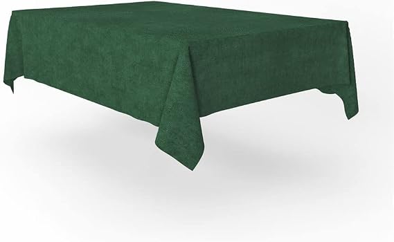 Goccia Velvet Textured Black Tablecloth (Green, 140x220)
