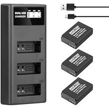 BESTON 3-Pack LP-E12 Battery Pack and Rapid USB Charger for Canon EOS M M2 M10, M50, M50 Mark II, M100 M200, Rebel SL1, PowerShot SX70 HS Cameras