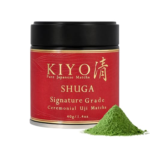 Kiyo Matcha Signature Grade Shuga Ceremonial Uji Matcha - Pure Japanese First Harvest Ceremonial Grade Matcha Green Tea Powder from Uji, Japan 40g1.41oz