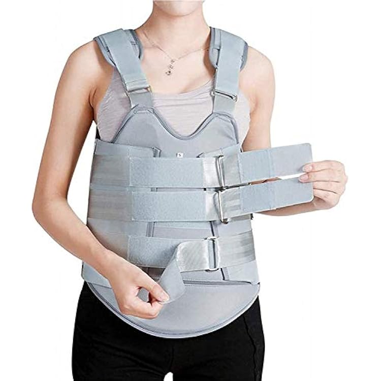 Thoracic Back Spine Brace, Lumbar Spine Orthosis, Adjustable Cervical Thoracic Orthosis Thoracolumbar Fixation Brace Silver XLarge