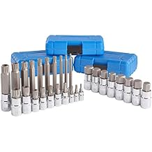 J&R Quality Tools 28pc Hex & XZN 12 Point MM Triple Square Spline Bit Socket Set Tamper Proof Bit