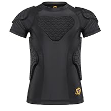 Youth Boys Football Padded Shirt Rib Chest Protector 6-Pads for Football Baseball Basketball Lacrosse