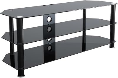 AVF Transitional Steel and Glass TV Stand for 39 to 60 TVs in Black