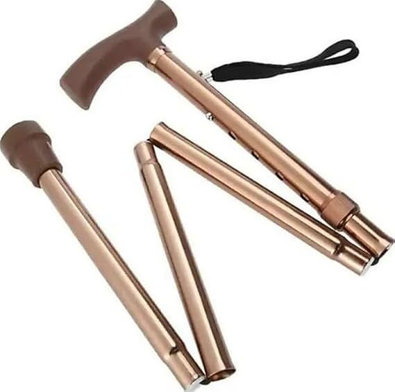 MEDAS LIFE Foldable Walking Cane, Bronze Color, Stylish and Durable, Adjustable Design