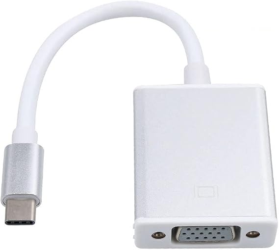 USB-C to VGA Adapter, USB 3.1 Type C (Thunderbolt 3) to VGA Converter Compatible with MacBook Pro, New MacBook, MacBook Air 2018, Dell XPS 13/15, Surface Book 2 and More (Silver)