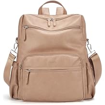 Marvolia Fashion Backpack for Women Soft Leather Backpack Purse for Ladies Shoulder Travel Daypacks Bags - Pink