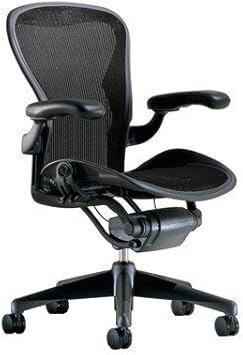 Herman Miller Classic Aeron Task Chair: Standard Tilt - Fixed Vinyl Arms - Standard Carpet Casters