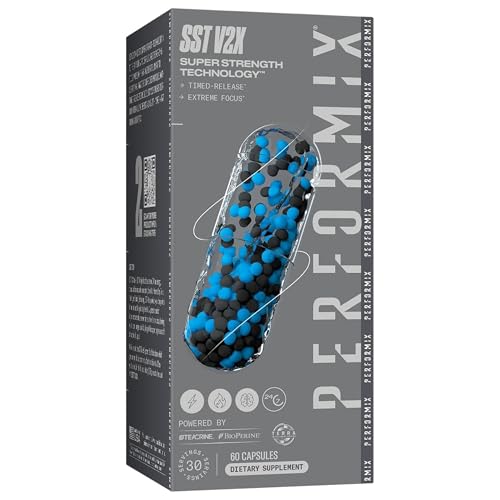PERFORMIX SST V2X Super Strength Technology - Multi-Phase Suspension Timed-Release Energy, Mental Focus, Pre-Workout Supplement for Men & Women, 60 Capsules
