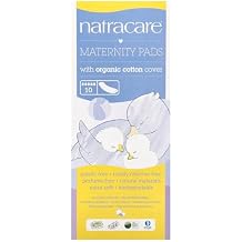 Natracare Natural Maternity Pads with Organic Cotton Cover for Postpartum, 10 x 1 Pack (10 Pads)