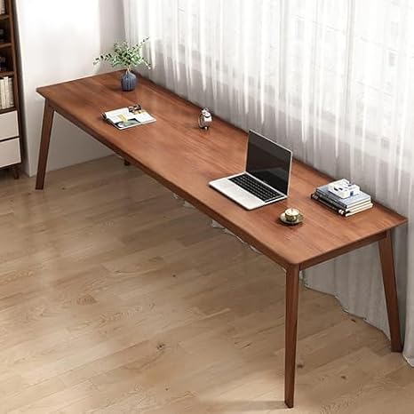 Two Person Desk, Large Mid century Walnut Wood Double Workstation Desk 71x20x30inch Two Person Home Office Computer Desk for Study Solid Writing Table Extra Long Desk for Office