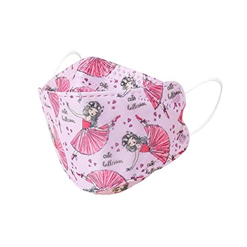 Kids Disposable Face Mask Kf94 Mask for Boys and Girls 4-Ply Protective Breathable Multicolor Comfortable Ballet girl Mask20Pcs