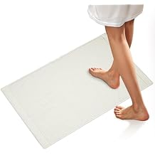 ONSEN Terry Cotton Waffle Bath Mat Washable Bathroom Rug, Bathroom Accessories, Shower Rug Highly Absorbent, Quick-Dry, Extra Soft & Durable, Stylish Spa Quality, Easy Care - White, 20x30 in