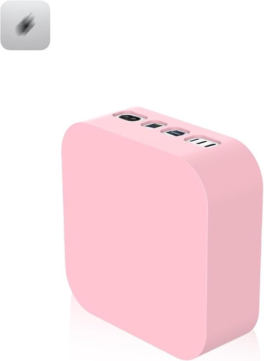 Case for Mac Mini M4/Mac Mini M4 Pro Desktop Computer, Sillence Material,Shock-Absorbing and Anti Drop Protection Soft Half Shell,Pink.