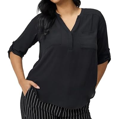 Torrid Womens Plus Size Harper Georgette 34 Sleeve Blouse