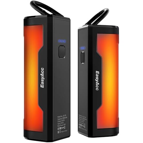 EasyAcc Hand Warmers Rechargeable 2 Pack, 10000mAh Magnetic Hand Warmers, 18Hrs Long Heating, with Camping Hook, Pocket Size, Gifts for Christmas, Camping