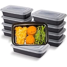 Evmliy 10Pack 28oz Meal Prep Containers Disposable Food Storage Containers with Lids, 1-Compartment Reusable Food Storage Plastic Stackable To Go Boxes Microwave, Freezer, Dishwasher Safe