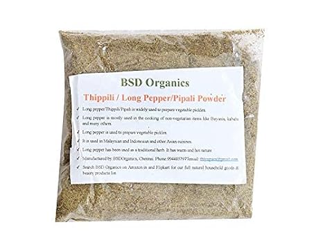 BSD Organics Powder of Long Pepper/Thippili/Pipali- (100Grams / 3.5 ouce)